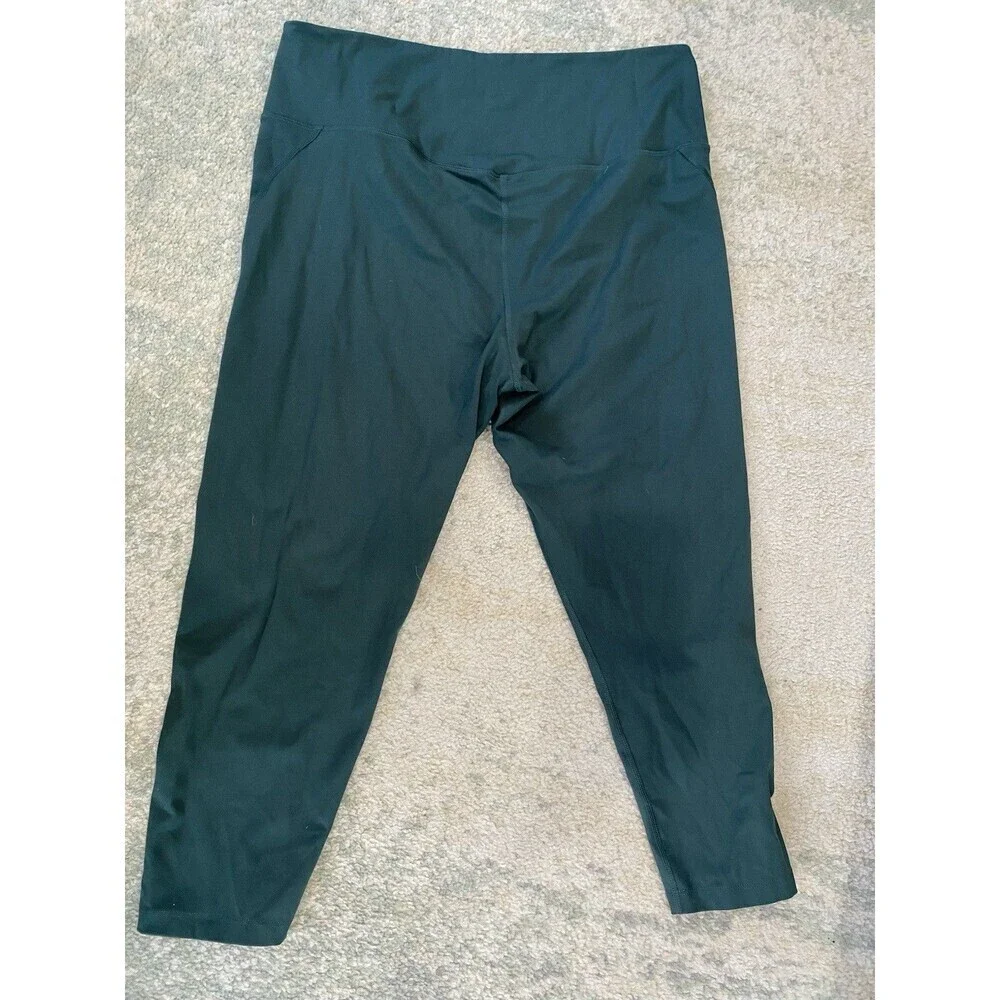 Girlfriend Collective Leggings Womens 4XL Green Capri High Rise Solid Active